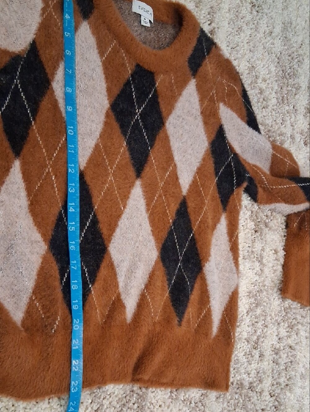 Evereve Frankie Crewneck Pullover Argyle Sweater - Picture 10 of 11